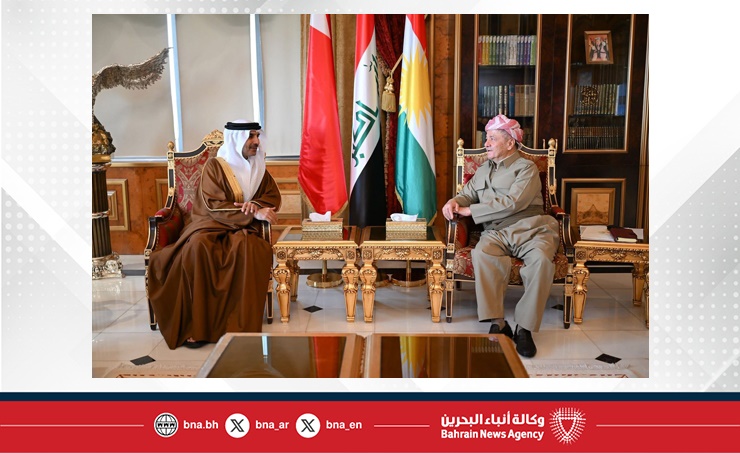 الرئيس مسعود بارزاني ورئيس إقليم كردستان العراق يستقبلان سفير مملكة البحرين لدى جمهورية العراق