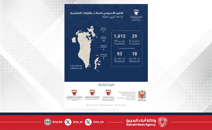 هيئة تنظيم سوق العمل: 1642 حملة وزيارة تفتيشية وترحيل 93 مخالفًا خلال أسبوع