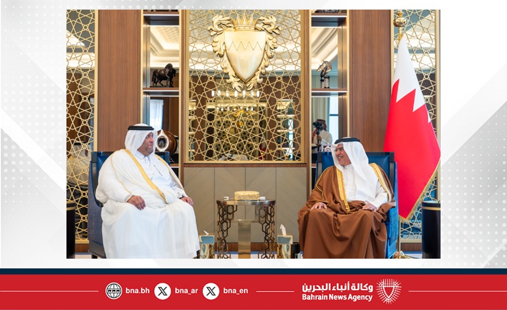 HRH the Crown Prince and Prime Minister receives the outgoing Ambassador of the State of Qatar to the Kingdom of Bahrain