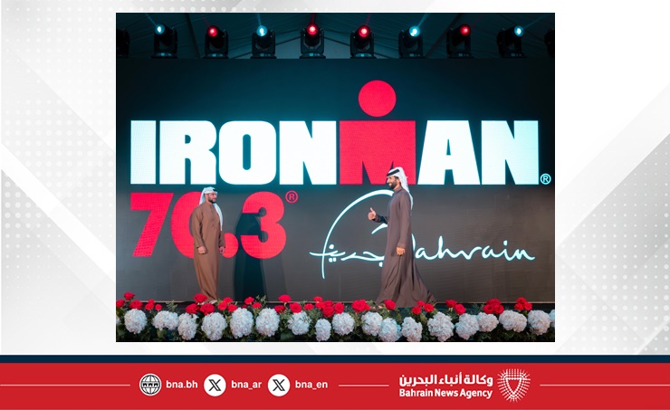 سمو ولي العهد رئيس مجلس الوزراء ينيب سمو الشيخ ناصر بن حمد آل خليفة لحضور حفل ختام بطولة الشرق الأوسط للرجل الحديدي 70.3