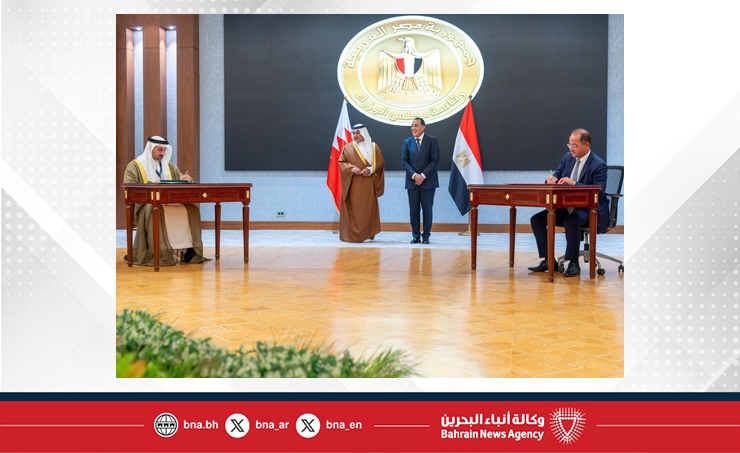 في إطار الزيارة الرسمية لسمو ولي العهد رئيس مجلس الوزراء إلى جمهورية مصر العربية .. التوقيع على مذكرة تفاهم بشأن التعاون في حماية المنافسة ومنع الممارسات الاحتكارية بين البحرين و مصر