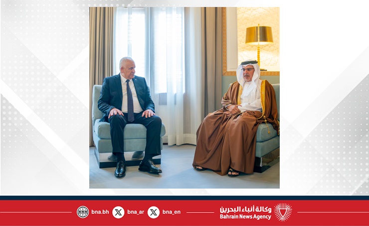 HRH the Crown Prince and Prime Minister meets with the Minister of Interior of the State of Palestine