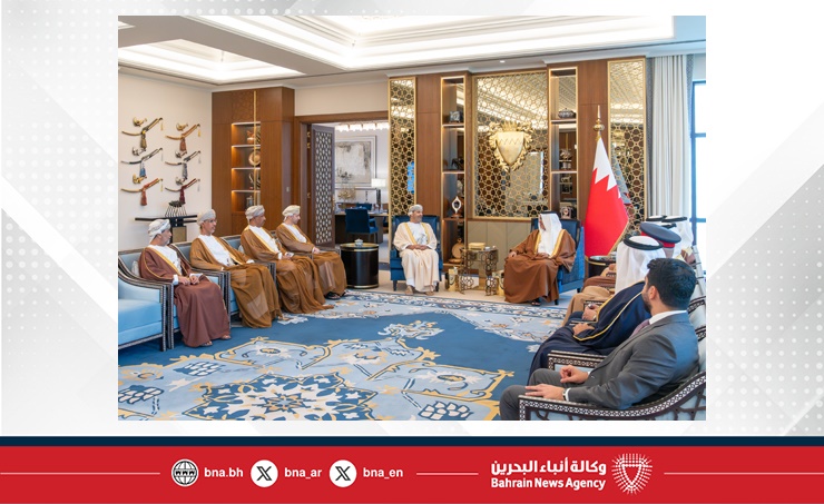 سمو ولي العهد رئيس مجلس الوزراء: الشراكة الاستراتيجية بين مملكة البحرين وسلطنة عمان وصلت لمستويات متقدمة بفضل ما تحظى به من حرص واهتمام من جلالة الملك المعظم وسلطان عمان