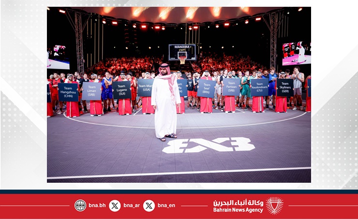برعاية سمو الشيخ خالد بن حمد.. سمو الشيخ عيسى بن علي يفتتح محطة المنامة الختامية من الجولة العالمية لكرة السلة 3x3